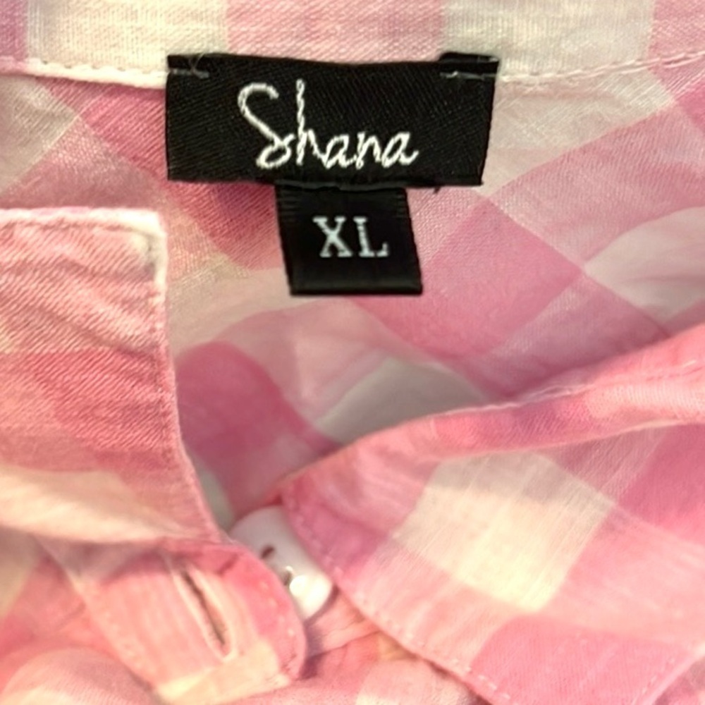 Shana,Fantastic Pink-Gingham Button-Up Shirt,Iconic SHANA,Excellent Condition - Picture 4 of 9